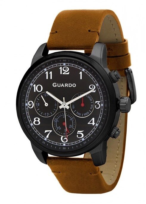 Чоловічі наручні годинники Guardo P11254 BBBr від компанії "Cronos" поза часом - фото 1