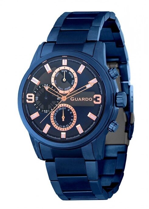 Чоловічі наручні годинники Guardo P11410(m) BlBl від компанії "Cronos" поза часом - фото 1
