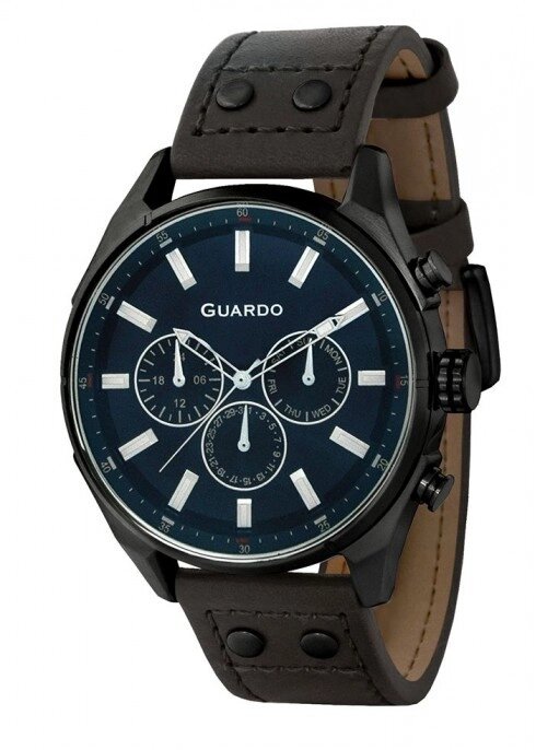 Чоловічі наручні годинники Guardo P11453 BBlBr від компанії "Cronos" поза часом - фото 1