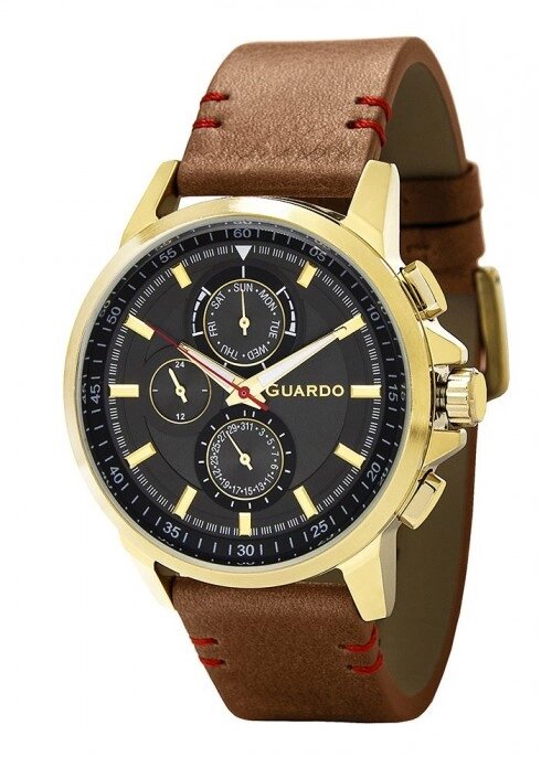 Чоловічі наручні годинники Guardo P11457 GBBr від компанії "Cronos" поза часом - фото 1
