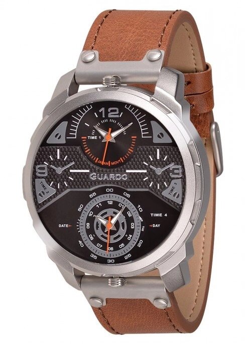 Чоловічі наручні годинники Guardo P11502 SBBr від компанії "Cronos" поза часом - фото 1