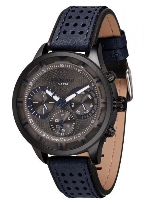 Чоловічі наручні годинники Guardo P11658 BBBl від компанії "Cronos" поза часом - фото 1