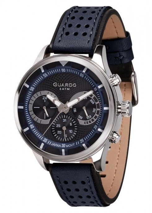 Чоловічі наручні годинники Guardo P11658 SBlBl від компанії "Cronos" поза часом - фото 1
