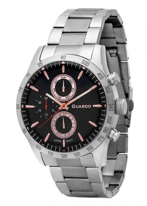 Чоловічі наручні годинники Guardo P11675(m) SB від компанії "Cronos" поза часом - фото 1