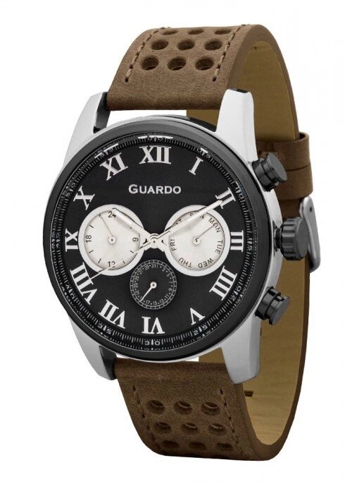 Чоловічі наручні годинники Guardo P11679 SBBr від компанії "Cronos" поза часом - фото 1