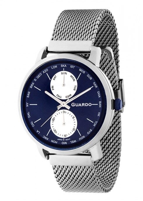 Чоловічі наручні годинники Guardo P11897(m) SBl від компанії "Cronos" поза часом - фото 1