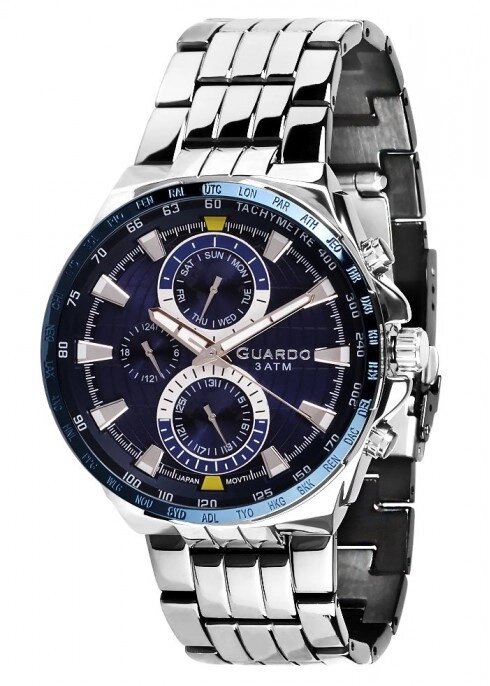 Чоловічі наручні годинники Guardo P11951 (m) SBl від компанії "Cronos" поза часом - фото 1