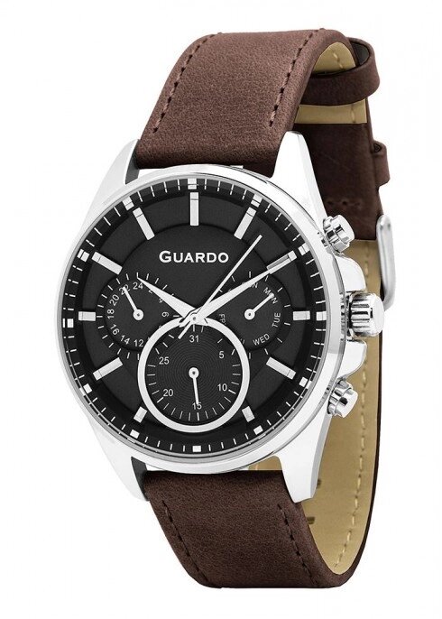 Чоловічі наручні годинники Guardo P11999(1) SBBr від компанії "Cronos" поза часом - фото 1
