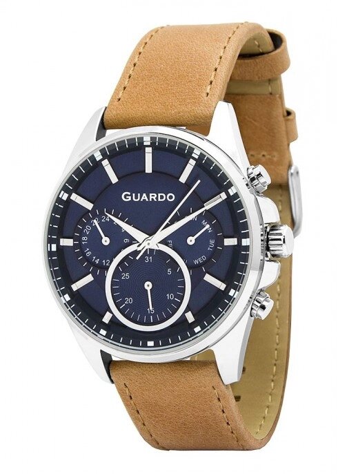 Чоловічі наручні годинники Guardo P11999 (1) SBlBr від компанії "Cronos" поза часом - фото 1