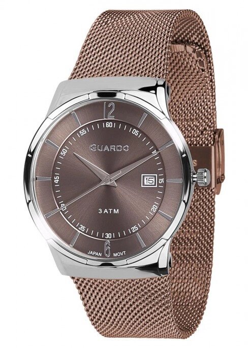 Чоловічі наручні годинники Guardo P12016(m) SBr від компанії "Cronos" поза часом - фото 1