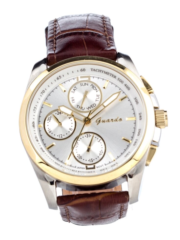 Чоловічі наручні годинники Guardo S00130 GsWBr від компанії "Cronos" поза часом - фото 1