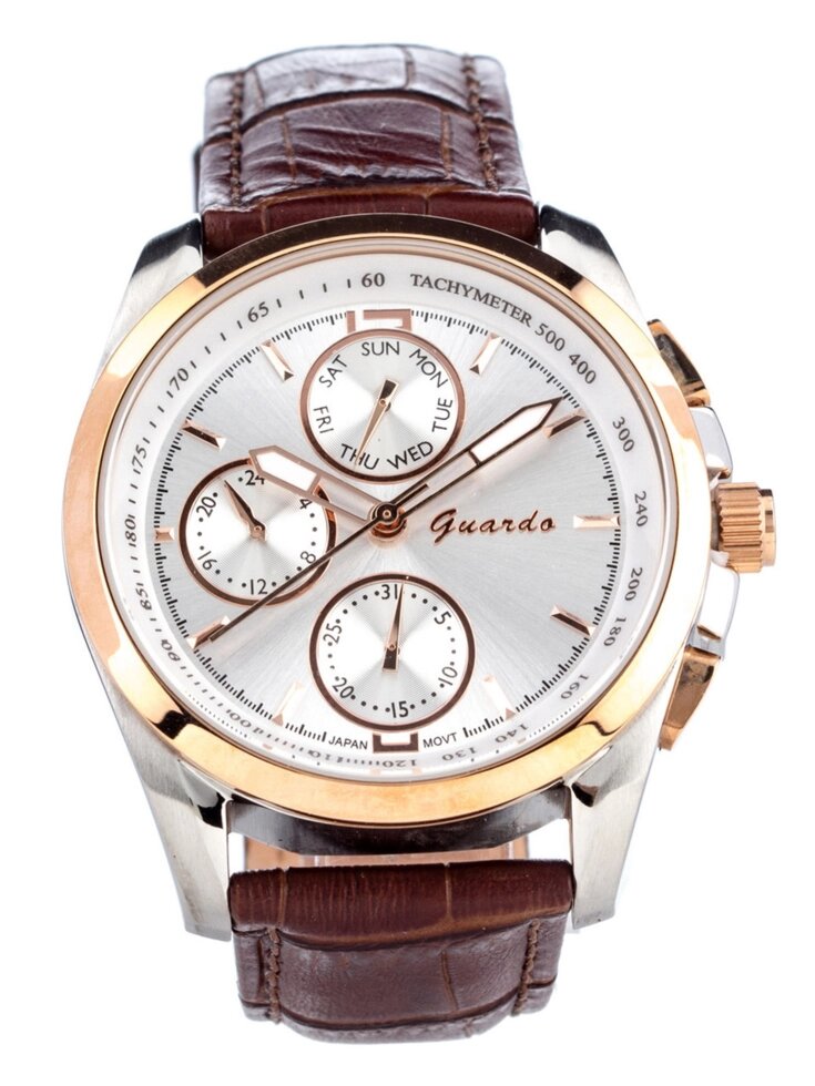 Чоловічі наручні годинники Guardo S00130 RgsWBr від компанії "Cronos" поза часом - фото 1