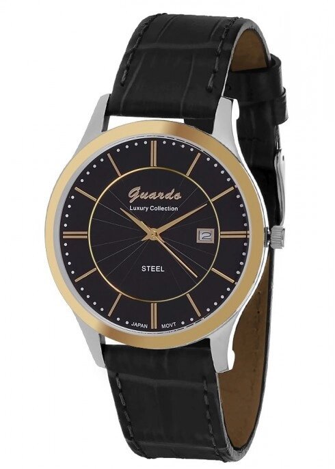 Чоловічі наручні годинники Guardo S00990 GsBB від компанії "Cronos" поза часом - фото 1