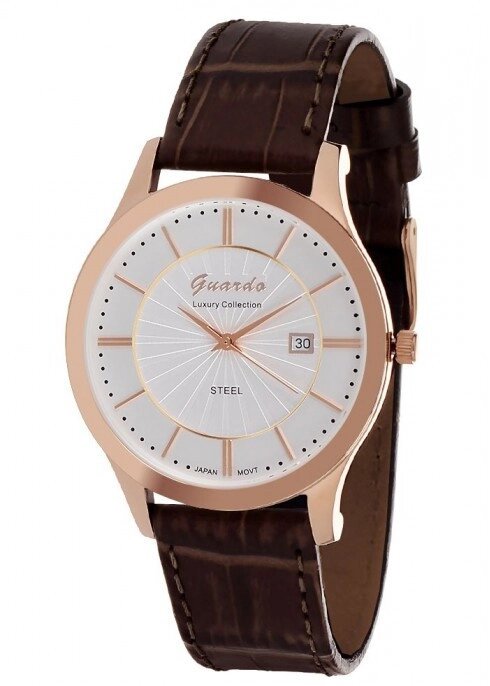 Чоловічі наручні годинники Guardo S00990 RgWBr від компанії "Cronos" поза часом - фото 1