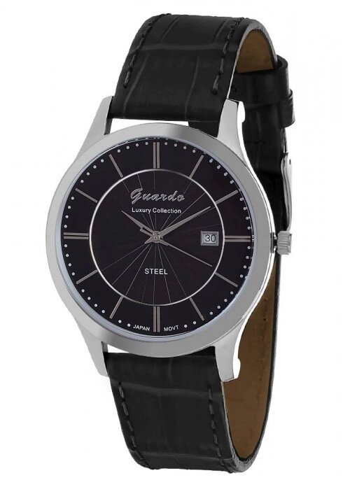 Чоловічі наручні годинники Guardo S00990 S2BB від компанії "Cronos" поза часом - фото 1