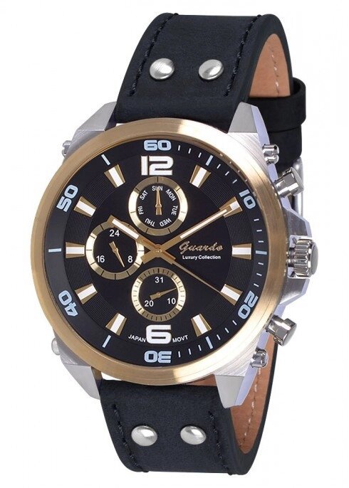 Чоловічі наручні годинники Guardo S01006 GsBB від компанії "Cronos" поза часом - фото 1
