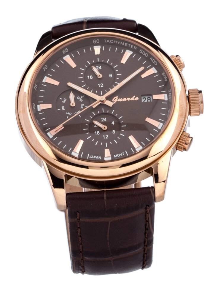 Чоловічі наручні годинники Guardo S01033 RgBrBr від компанії "Cronos" поза часом - фото 1