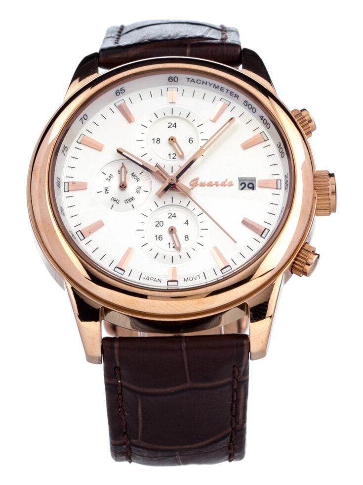Чоловічі наручні годинники Guardo S01033 RgWBr від компанії "Cronos" поза часом - фото 1