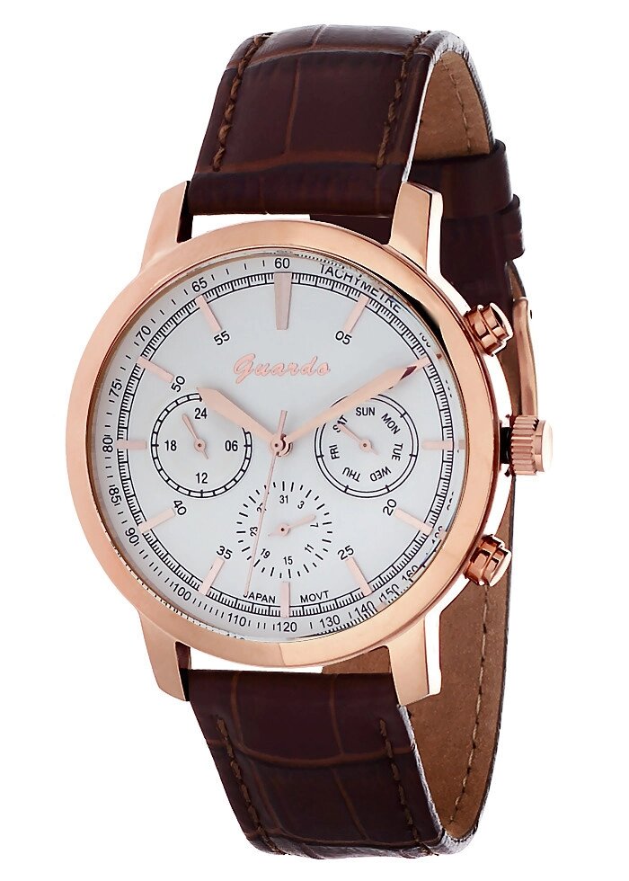 Чоловічі наручні годинники Guardo S01035 RgWBr від компанії "Cronos" поза часом - фото 1