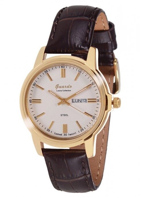 Чоловічі наручні годинники Guardo S01100 GWBr від компанії "Cronos" поза часом - фото 1