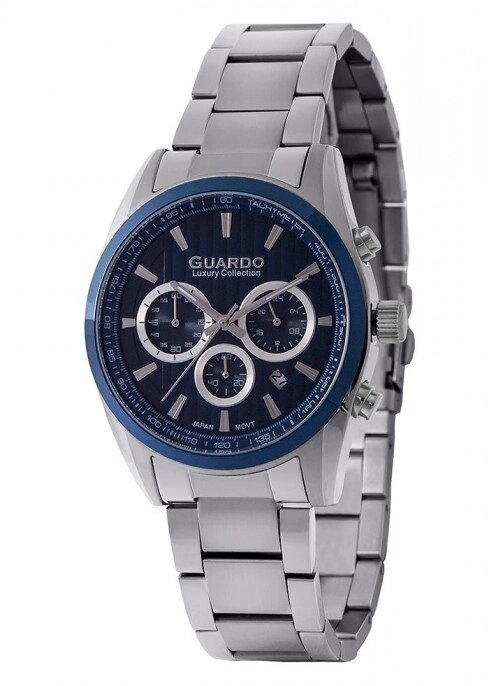 Чоловічі наручні годинники Guardo S01252(m) SBl від компанії "Cronos" поза часом - фото 1