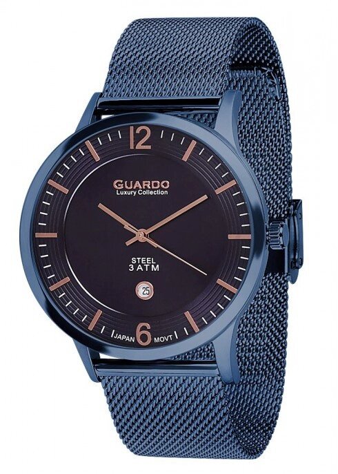 Чоловічі наручні годинники Guardo S01254 (m) BlBl від компанії "Cronos" поза часом - фото 1