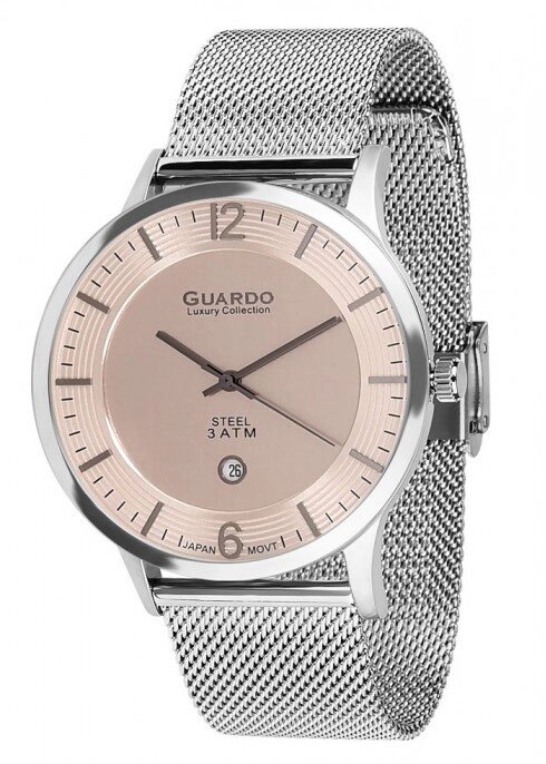 Чоловічі наручні годинники Guardo S01254 (m) SS від компанії "Cronos" поза часом - фото 1