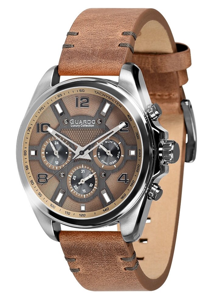 Чоловічі наручні годинники Guardo S01340 GrBrBr від компанії "Cronos" поза часом - фото 1