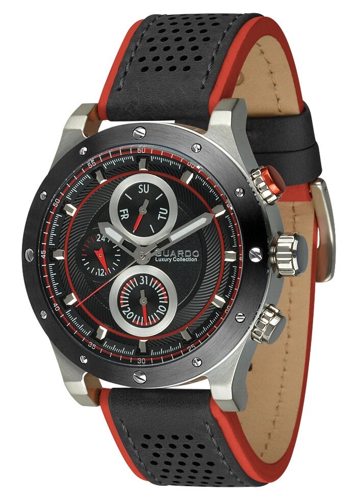 Чоловічі наручні годинники Guardo S01355 S2BB +Ремінь від компанії "Cronos" поза часом - фото 1