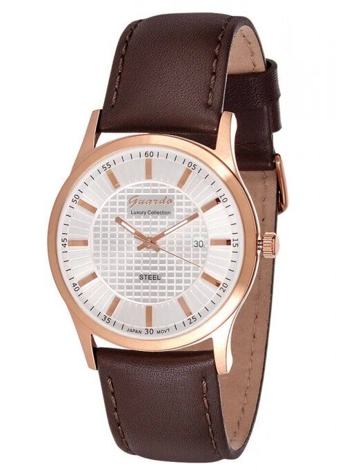 Чоловічі наручні годинники Guardo S01524 RgWBr від компанії "Cronos" поза часом - фото 1