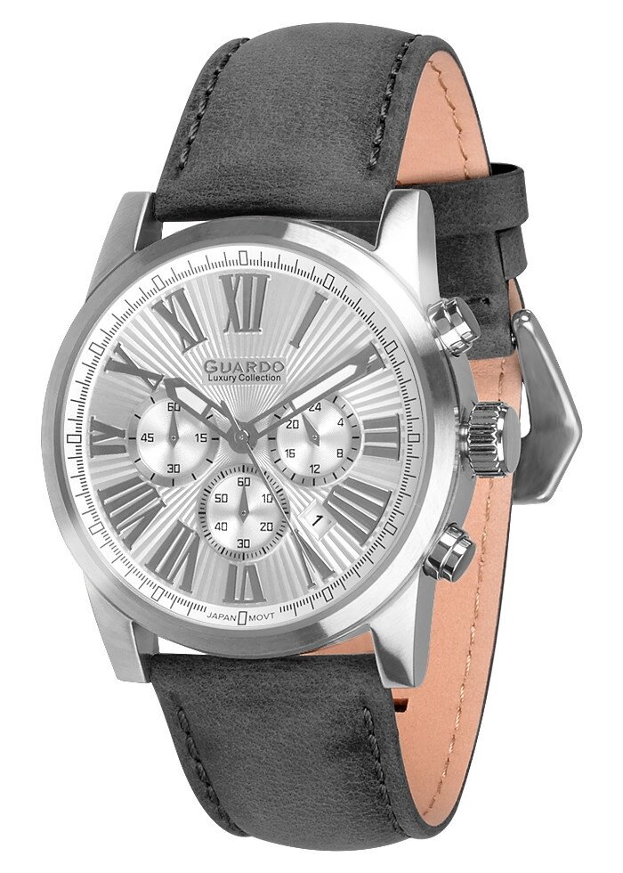 Чоловічі наручні годинники Guardo S01578 SSB від компанії "Cronos" поза часом - фото 1