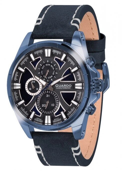 Чоловічі наручні годинники Guardo S01631 BlBl від компанії "Cronos" поза часом - фото 1