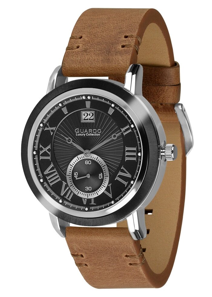 Чоловічі наручні годинники Guardo S01636 SBBr від компанії "Cronos" поза часом - фото 1