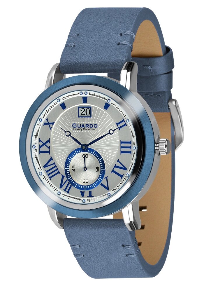 Чоловічі наручні годинники Guardo S01636 SSBl від компанії "Cronos" поза часом - фото 1
