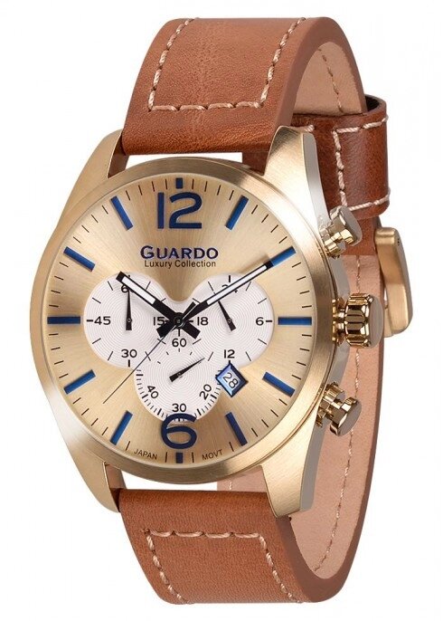 Чоловічі наручні годинники Guardo S01653 GGBr від компанії "Cronos" поза часом - фото 1