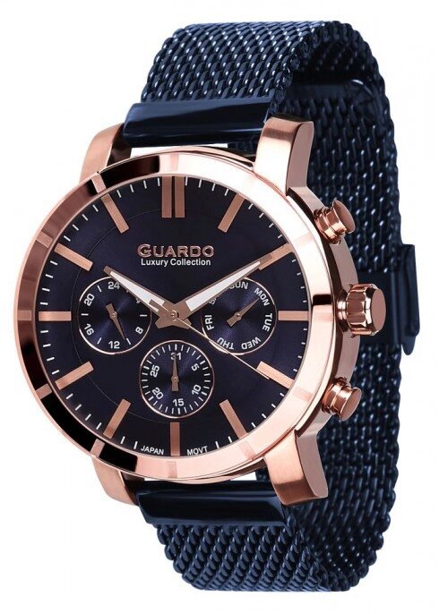 Чоловічі наручні годинники Guardo S01677(m) RgBl від компанії "Cronos" поза часом - фото 1