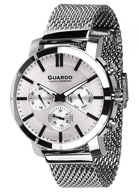 Чоловічі наручні годинники Guardo S01677(m) SW від компанії "Cronos" поза часом - фото 1