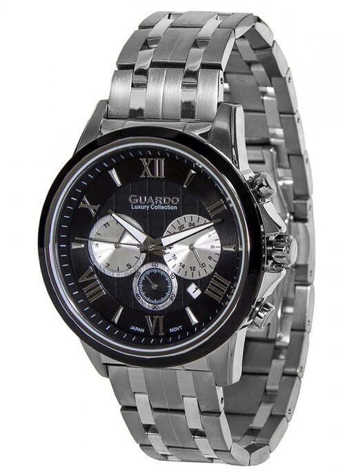 Чоловічі наручні годинники Guardo S01797(m) SB від компанії "Cronos" поза часом - фото 1