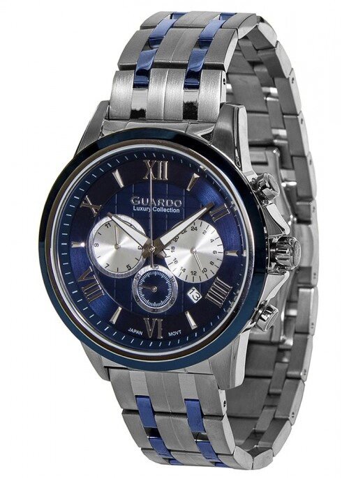 Чоловічі наручні годинники Guardo S01797(m) SBl від компанії "Cronos" поза часом - фото 1
