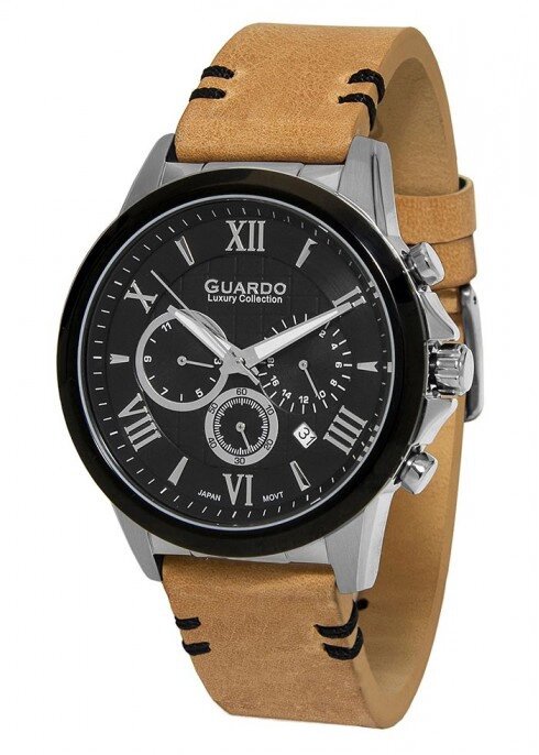 Чоловічі наручні годинники Guardo S01797 SBBr від компанії "Cronos" поза часом - фото 1
