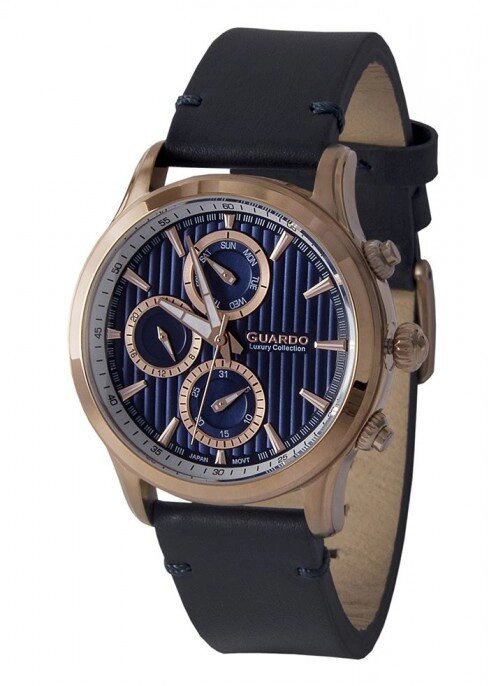 Чоловічі наручні годинники Guardo S02039 RgBlBl від компанії "Cronos" поза часом - фото 1