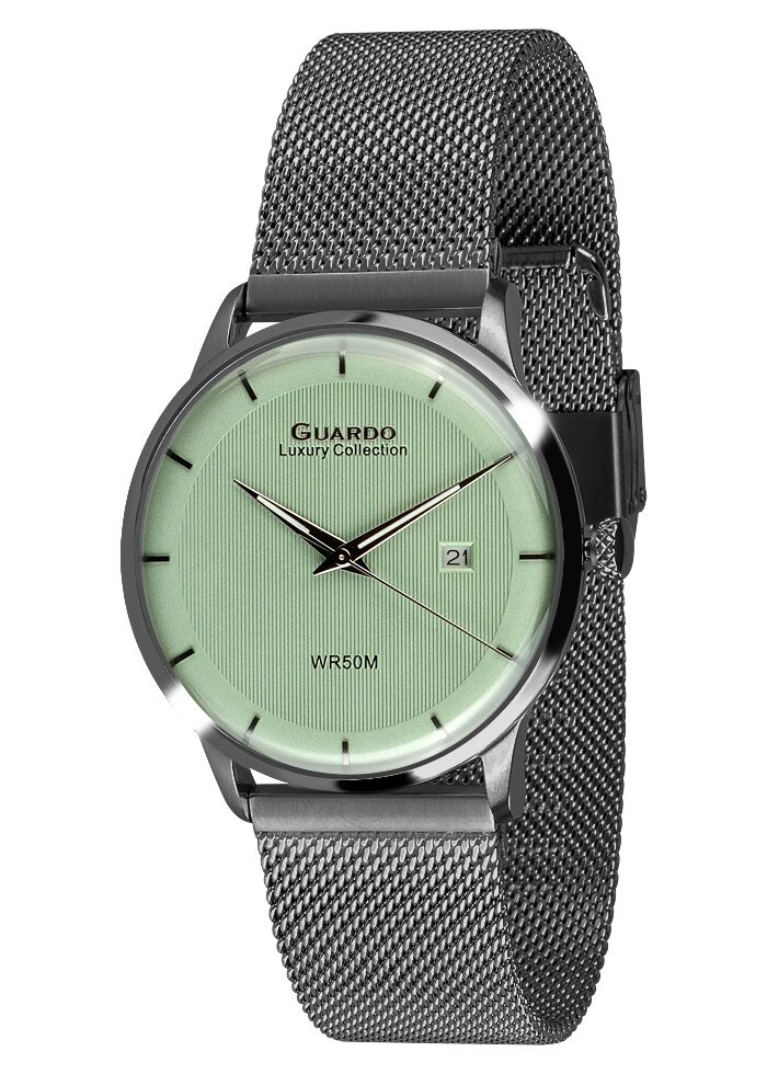 Чоловічі наручні годинники Guardo S02409-3 (m. BGreen) від компанії "Cronos" поза часом - фото 1