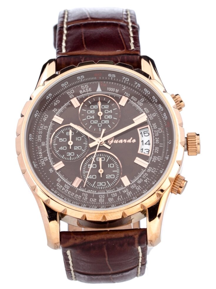 Чоловічі наручні годинники Guardo S02557 RgBrBr від компанії "Cronos" поза часом - фото 1