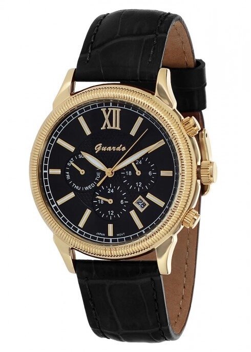 Чоловічі наручні годинники Guardo S03647 GBB від компанії "Cronos" поза часом - фото 1