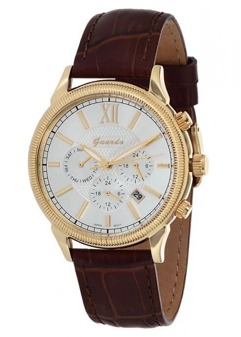 Чоловічі наручні годинники Guardo S03647 GWBr від компанії "Cronos" поза часом - фото 1