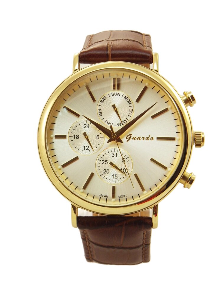 Чоловічі наручні годинники Guardo S08654 GWBr від компанії "Cronos" поза часом - фото 1