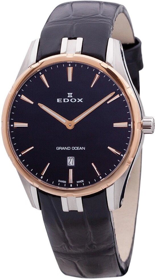 Edox Grand Ocean Slim Line Date 56002 357RC NIR від компанії "Cronos" поза часом - фото 1