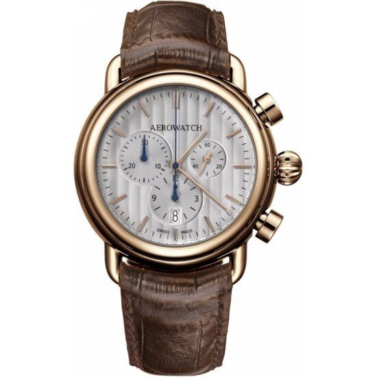 Годинник-хронографія наручні чоловічі Aerowatch 83939 RO08 кварцові, з датою, позолота PVD, коричневий від компанії "Cronos" поза часом - фото 1