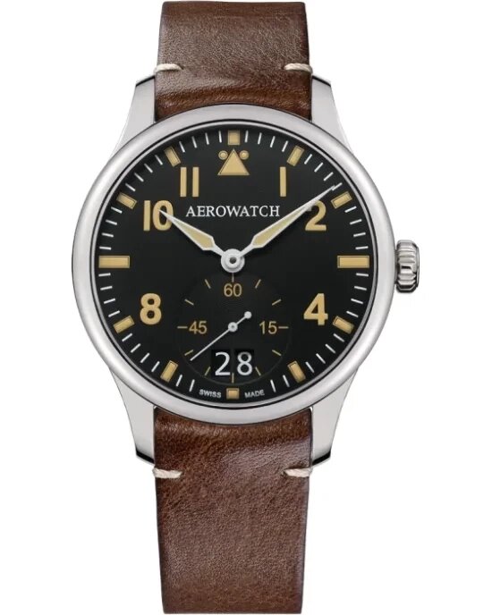 Годинник наручний чоловічий Aerowatch 39982 AA09 кварцовий, велика дата і мала секундна стрілка від компанії "Cronos" поза часом - фото 1