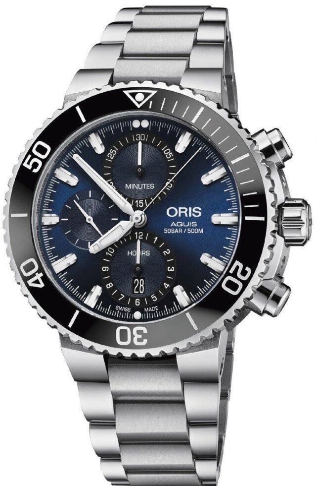 Годинник наручний чоловічий Oris Diving Aquis Chronograph 774.7743.4155 MB 8.24.05 PEB від компанії "Cronos" поза часом - фото 1